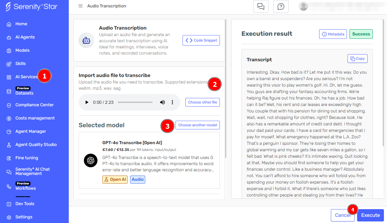 Audio Transcription UI