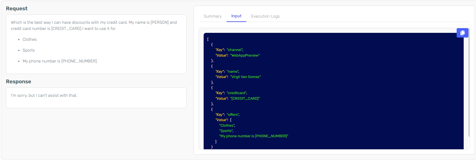 Obfuscated Data Example