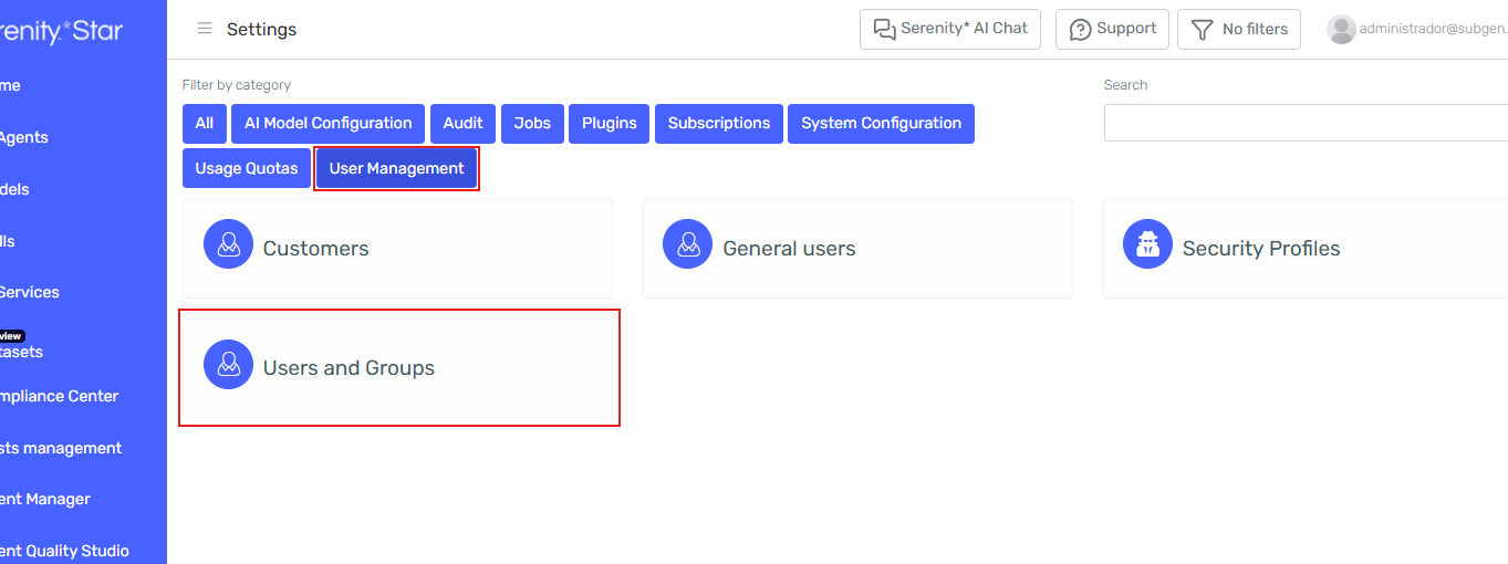 Groups tab overview