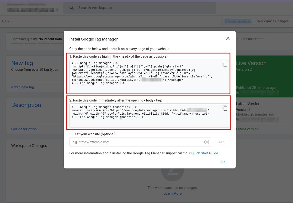 Google Tag Manager - Code Snippets