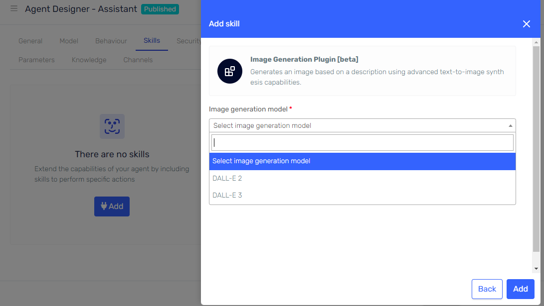 Image generation model selection