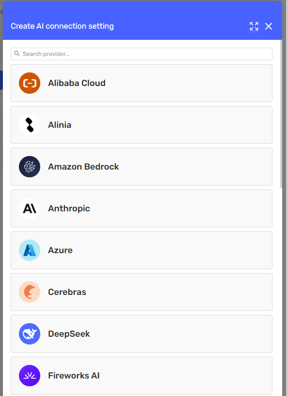 Select provider